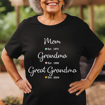 Wife Mom Grandma Shirt - Personalized Gifts For Mother & Grandmother