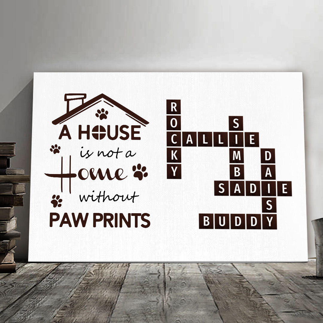 Pawprints Home Crossword Canvas Personalized Gift For Pet Lover