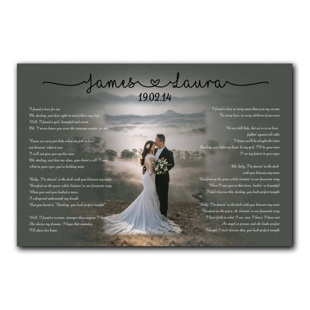 Wedding Anniversary Couple Lyrics Song Personalized Canvas