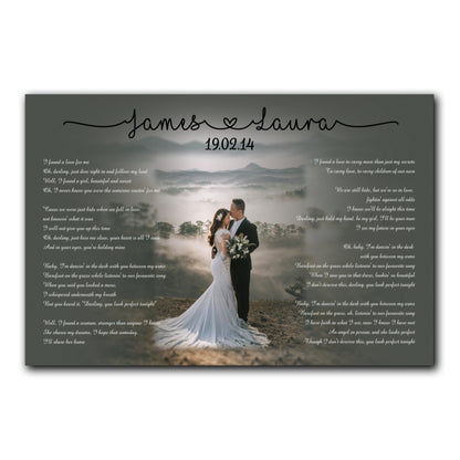 Wedding Anniversary Couple Lyrics Song Personalized Canvas