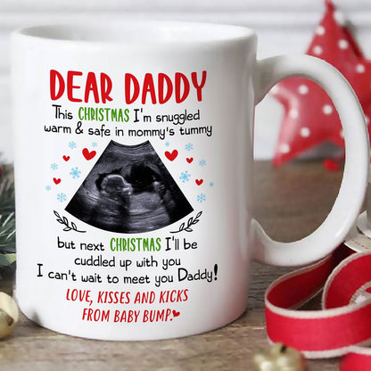 Personalized Christmas Gift For Dad To Be Cant Wait To Meet You Mug