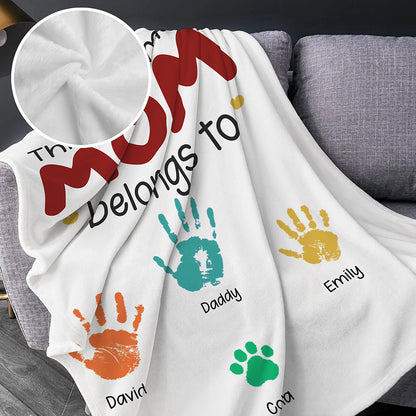 This Awesome Mom Belongs To Blanket Personalized Gift For Mother
