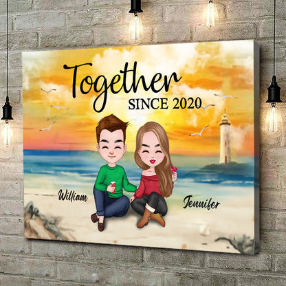 Together Since Canvas Personalized Gift For Couple