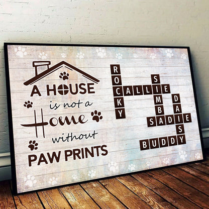 Pawprints Home Crossword Poster Personalized Gift For Pet Lover