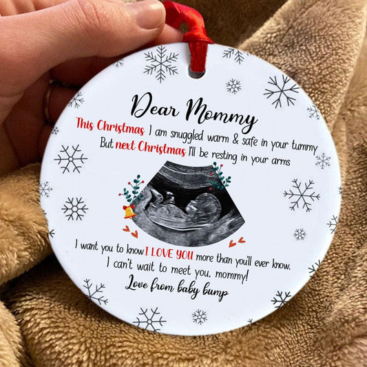 Christmas For Mommy To Be I Love You From Bump Personalized Ornament