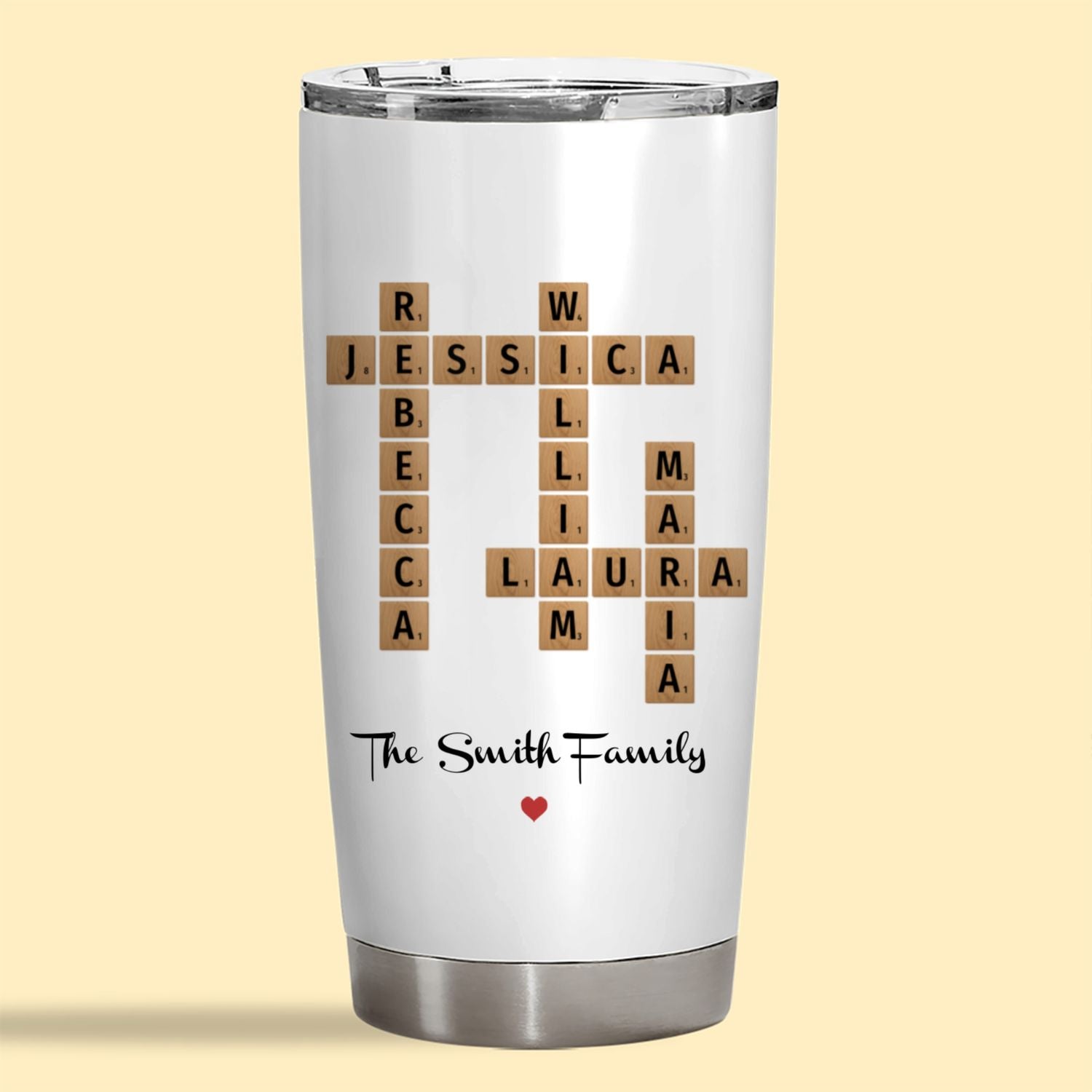 Family Names Crossword Puzzle Tumbler Personalized Gift For Family
