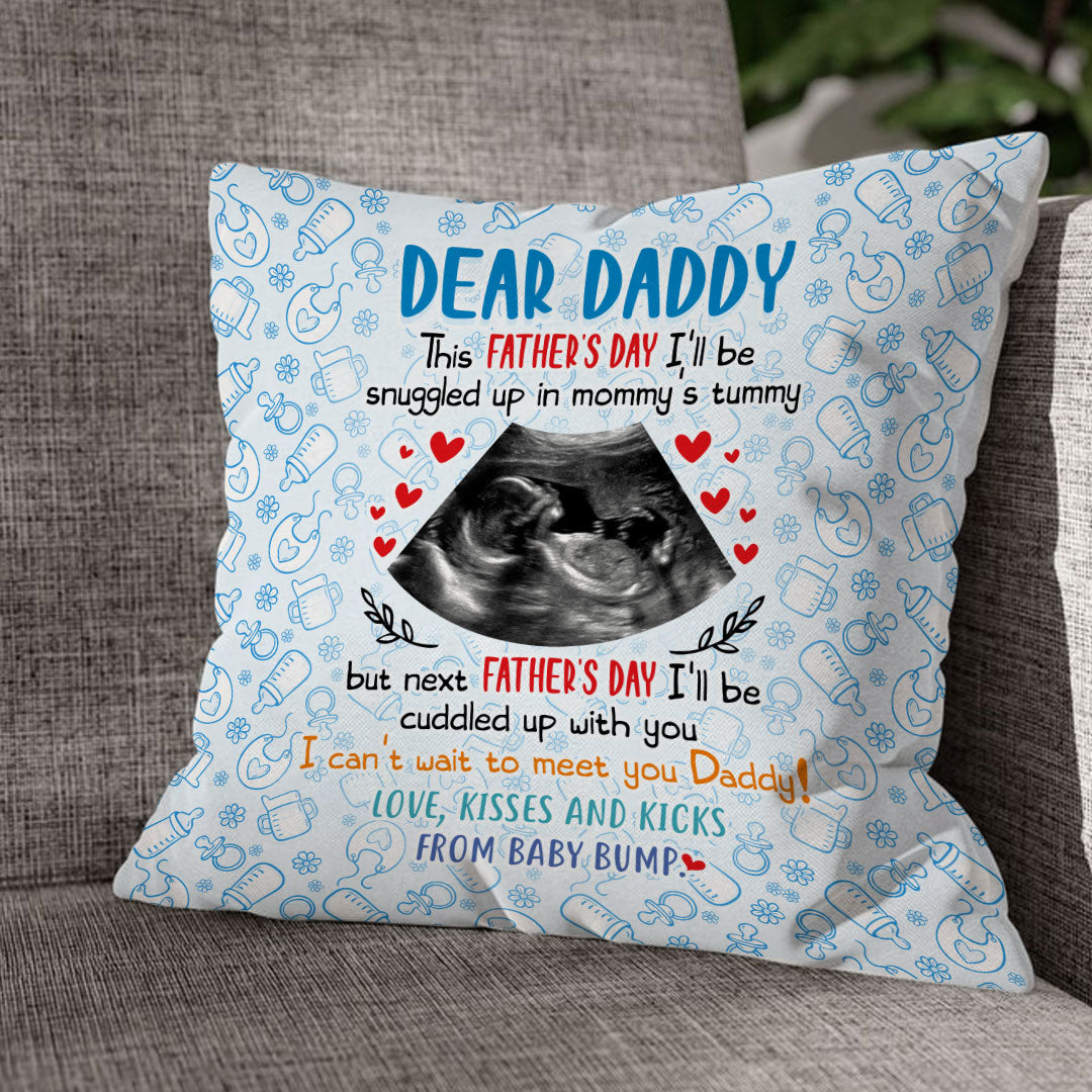 Personalized Gift For Expecting Dad Father's Day From Baby Bump Pillow