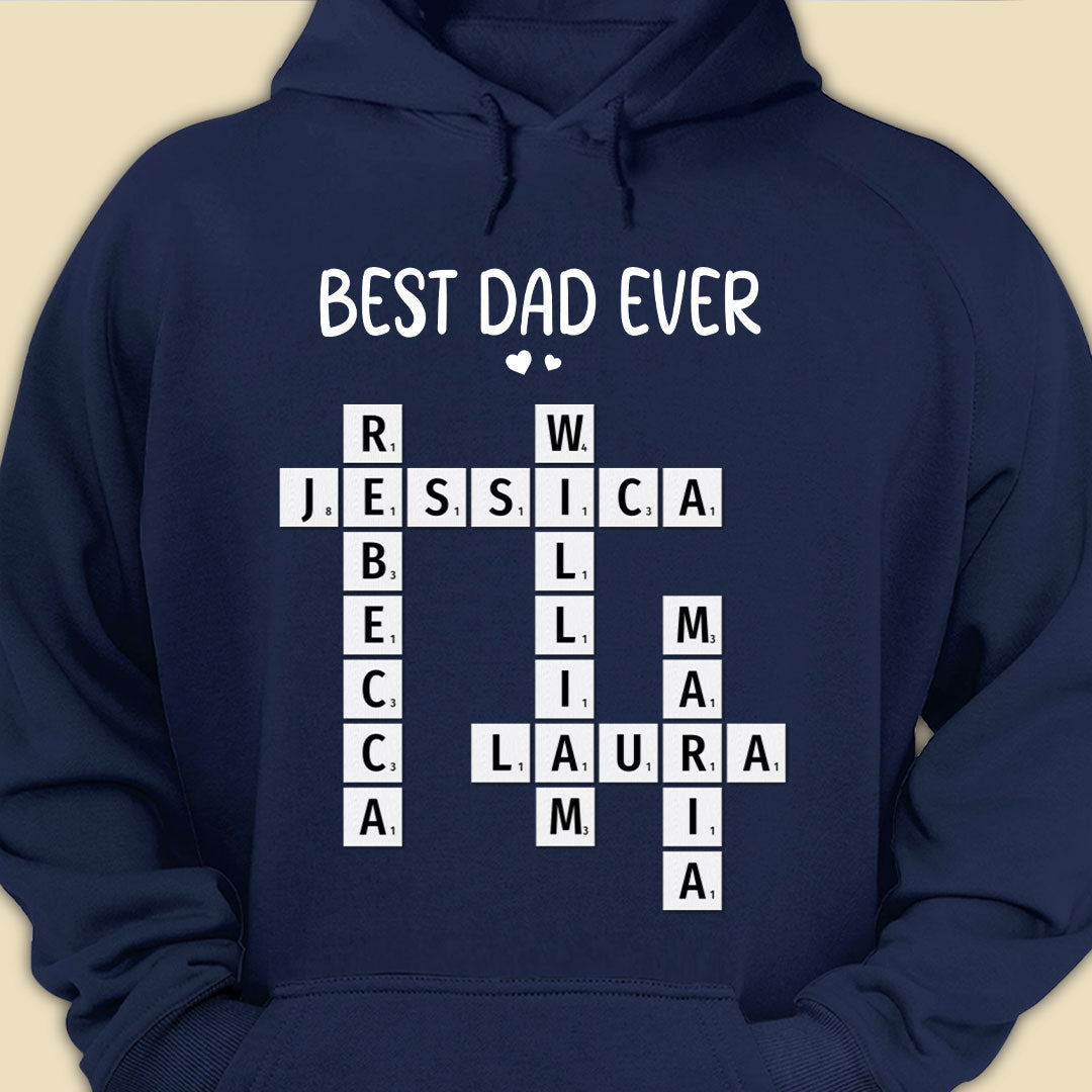 Best Dad Ever Crossword Shirt Personalized Gift For Dad