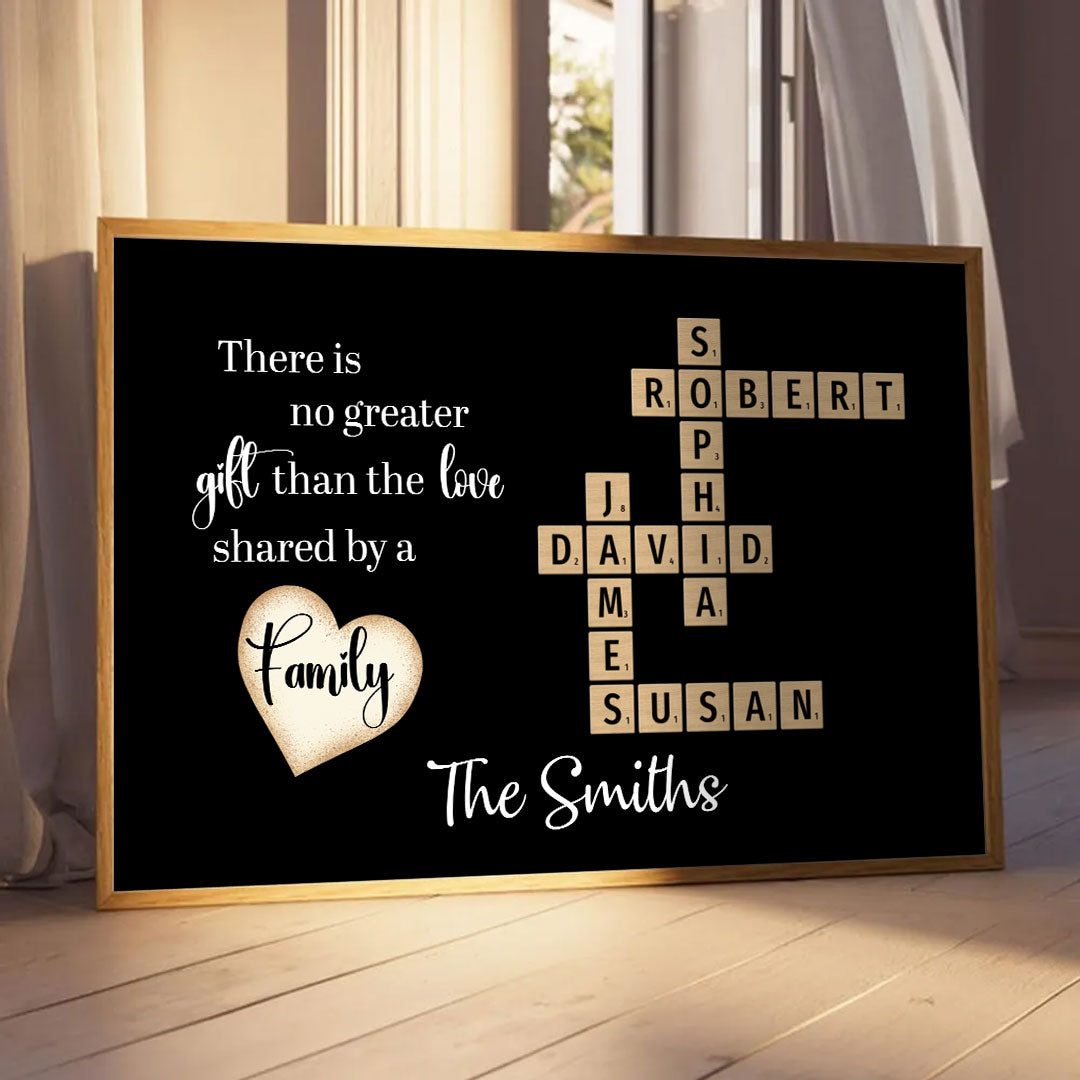 There Is No Greater Crossword Poster Personalized Gift For Family