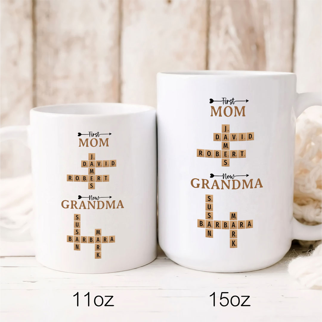 Now Grandma Crossword Puzzle Mug Personalized Gift For Grandma