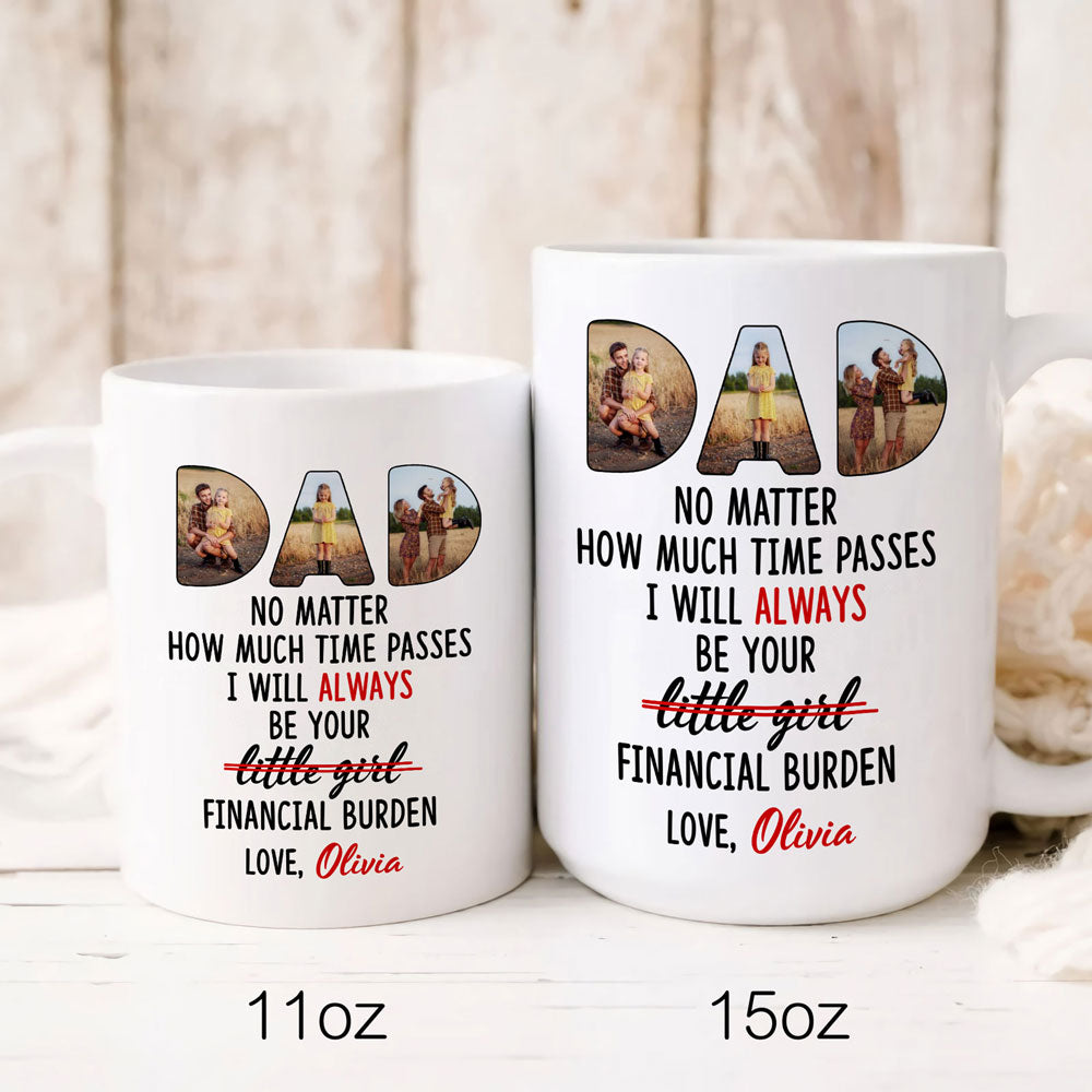 Little Girl Funny Mug Personalized Photo Gift For Dad From Daughter