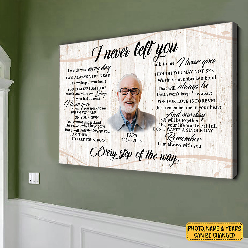 Personalized Image I Never Left You Memorial Christmas Gift Canvas