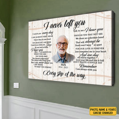 Personalized Image I Never Left You Memorial Christmas Gift Canvas