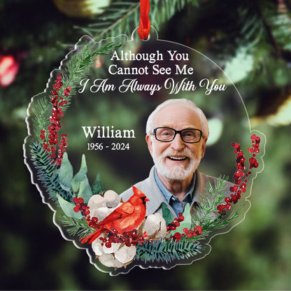 Personalized Image Cardinal Family Memorial Gift Christmas Ornament