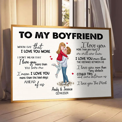 When I Say I Love You More Personalized Poster Romantic Gift For Boyfriend