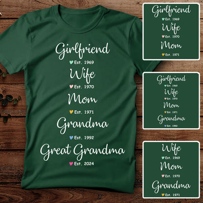 Wife Mom Grandma Shirt - Personalized Gifts For Mother & Grandmother