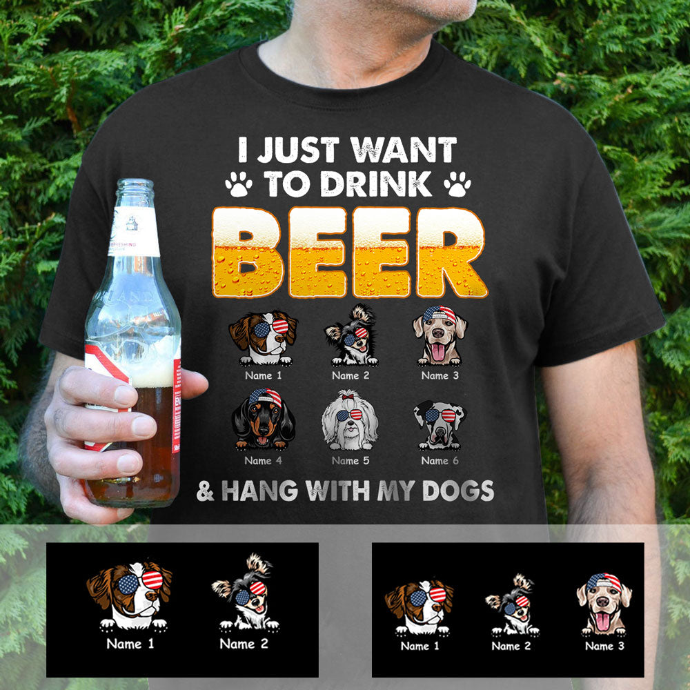 Dad And Dog Drink Beer And Hang With My Dogs Personalized Shirt