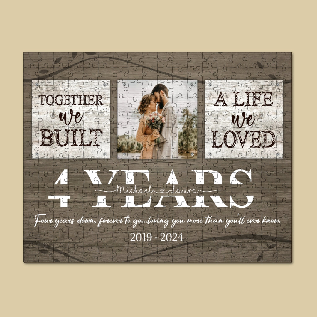 4th Anniversary Couple Together We Built A Life Personalized Puzzle