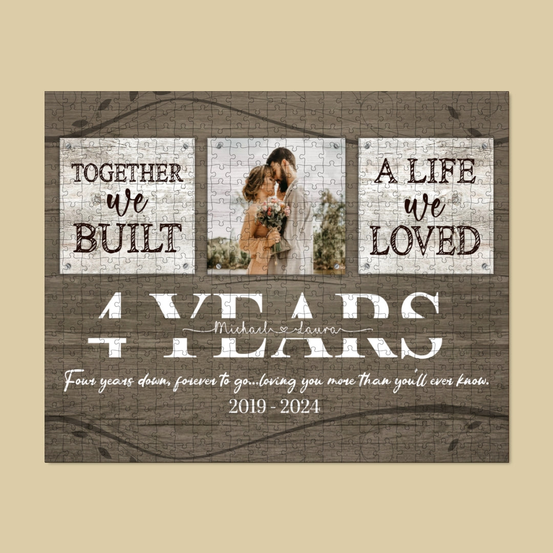 4th Anniversary Couple Together We Built A Life Personalized Puzzle