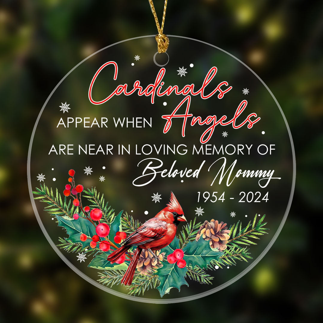 Personalized Cardinals Appear Family Memorial Gift Christmas Ornament