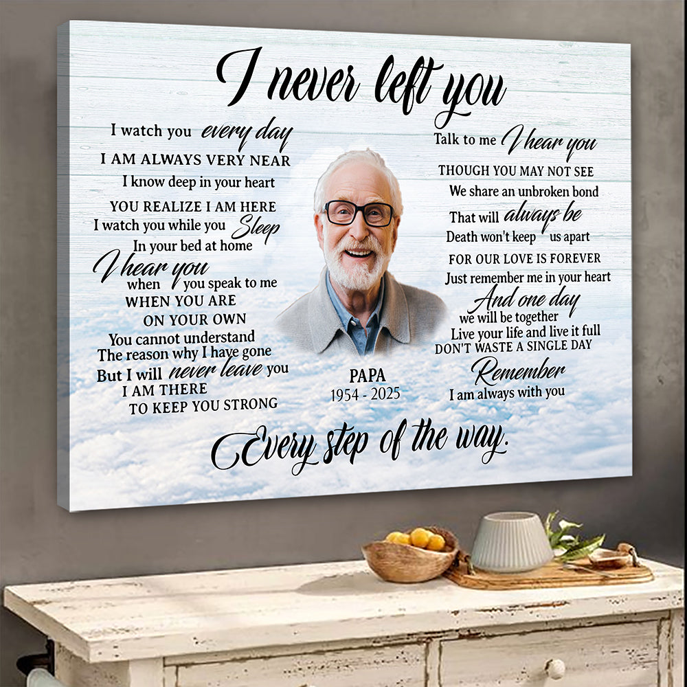 Personalized Image I Never Left You Memorial Christmas Gift Canvas