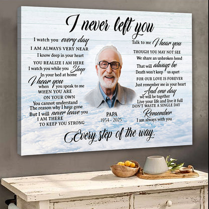 Personalized Image I Never Left You Memorial Christmas Gift Canvas