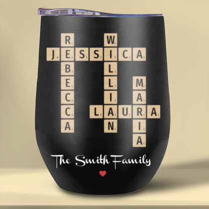 Family Names Crossword Puzzle Tumbler Personalized Gift For Family