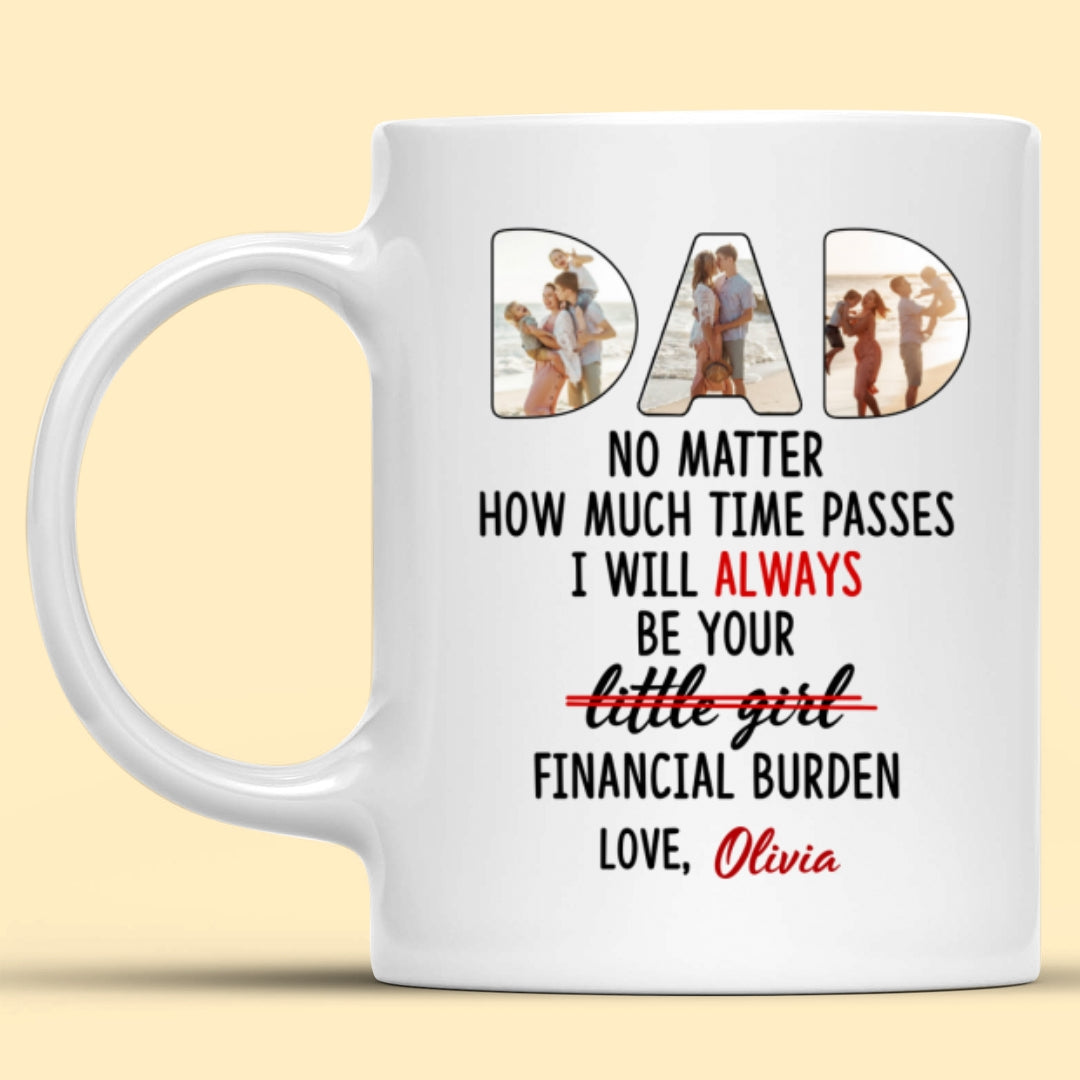 Little Girl Funny Mug Personalized Photo Gift For Dad From Daughter