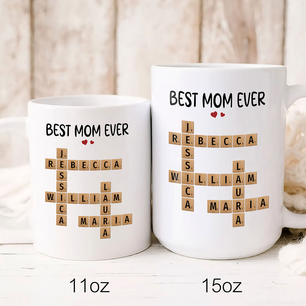 Best Mom Ever Crossword Puzzle Mug Personalized Gift For Mother