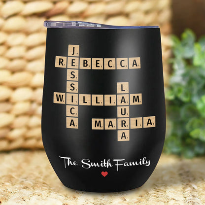 Family Names Crossword Puzzle Tumbler Personalized Gift For Family