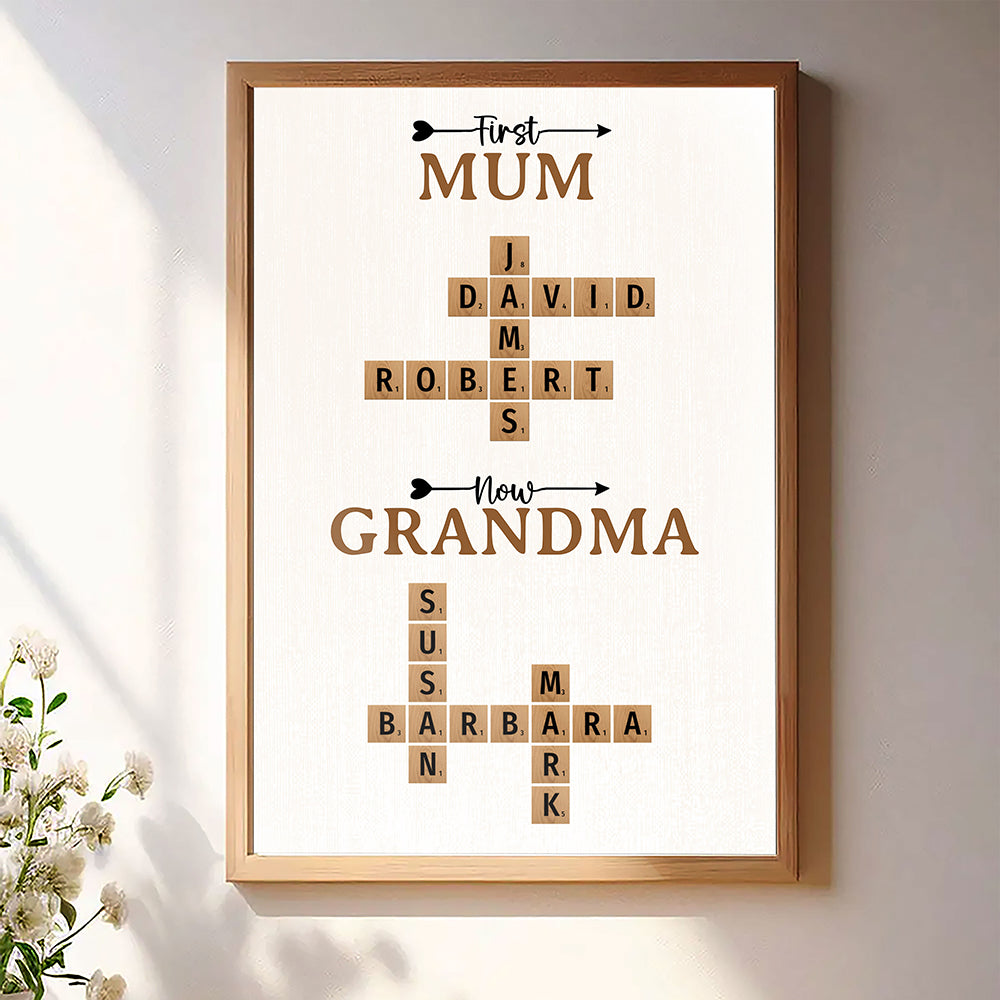 Now Grandma Crossword Puzzle Poster Personalized Gift For Grandma