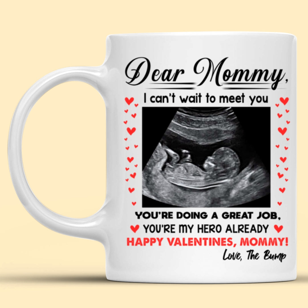 Valentines Mom To Be Gift From The Bump Pregnancy Personalized Mug
