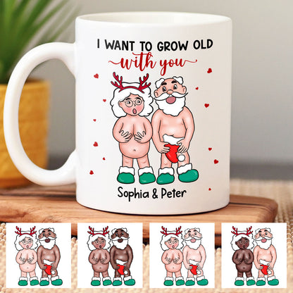 Personalized Funny Want To Grow Old Christmas Gift For Couple Mug