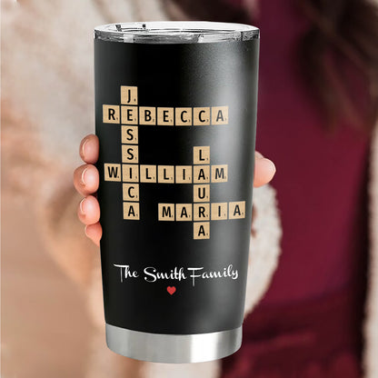 Family Names Crossword Puzzle Tumbler Personalized Gift For Family