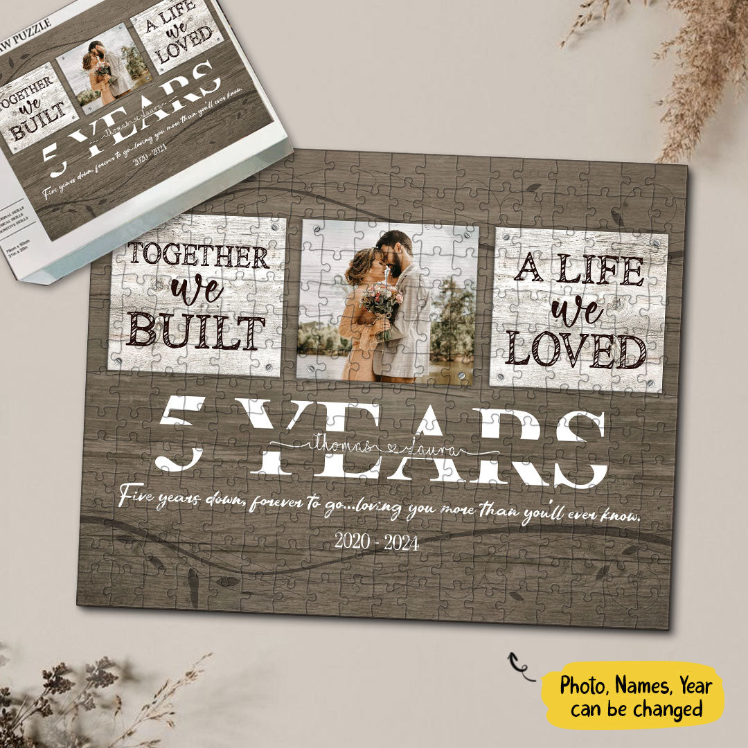 5 Years Anniversary Couple Together We Built A Life Personalized Puzzle