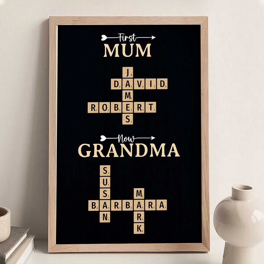 Now Grandma Crossword Puzzle Poster Personalized Gift For Grandma