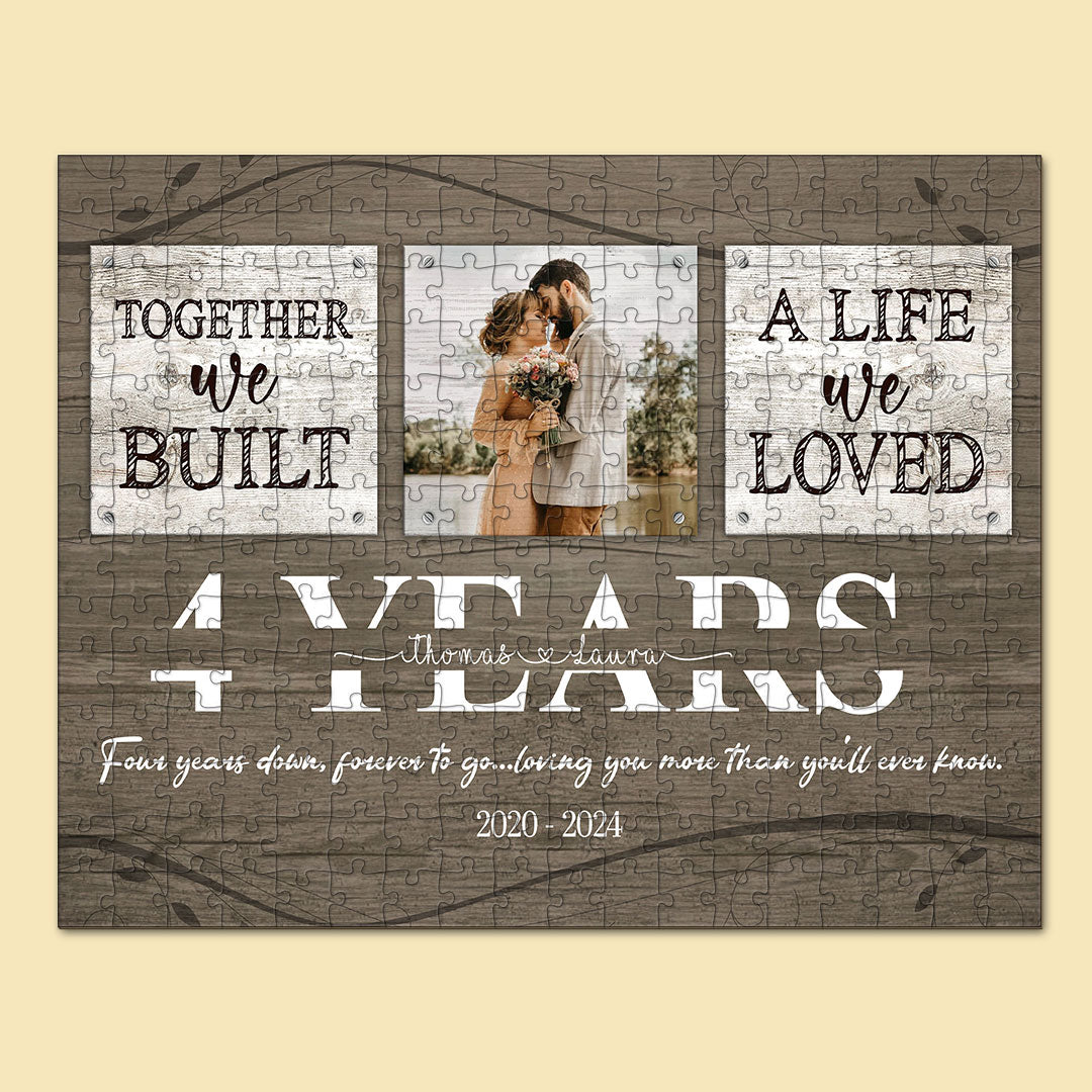4th Anniversary Couple Together We Built A Life Personalized Puzzle