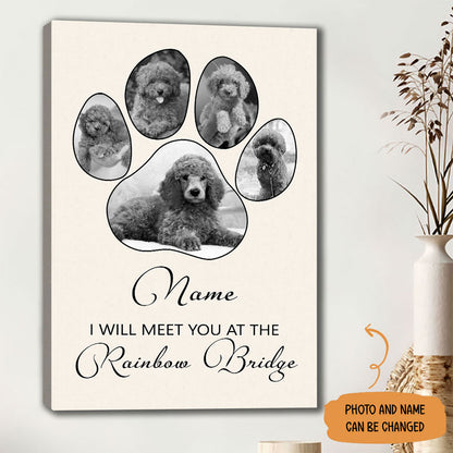 Meet At The Rainbow Bridge Canvas Personalized Memorial Gift For Pet Lover