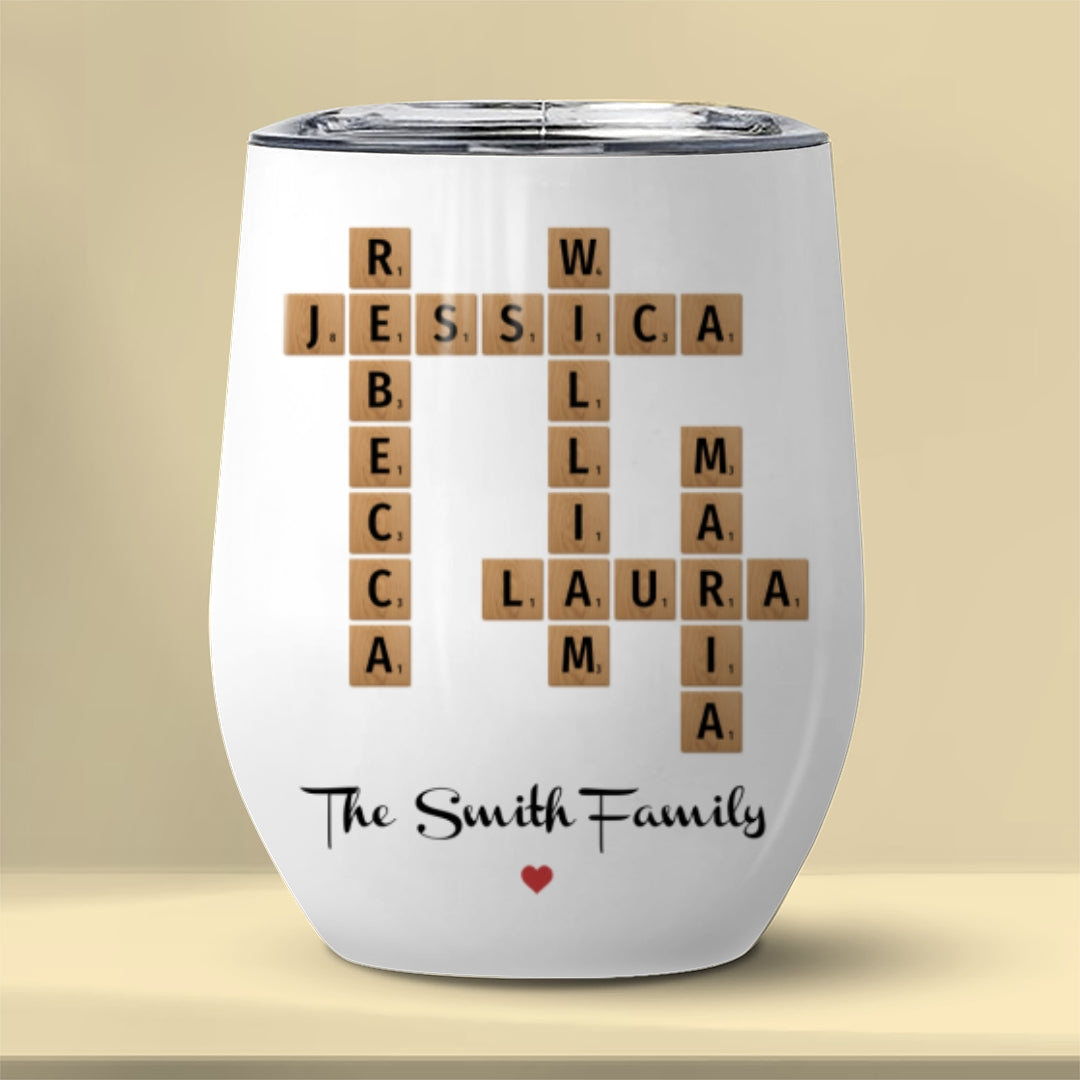 Family Names Crossword Puzzle Tumbler Personalized Gift For Family