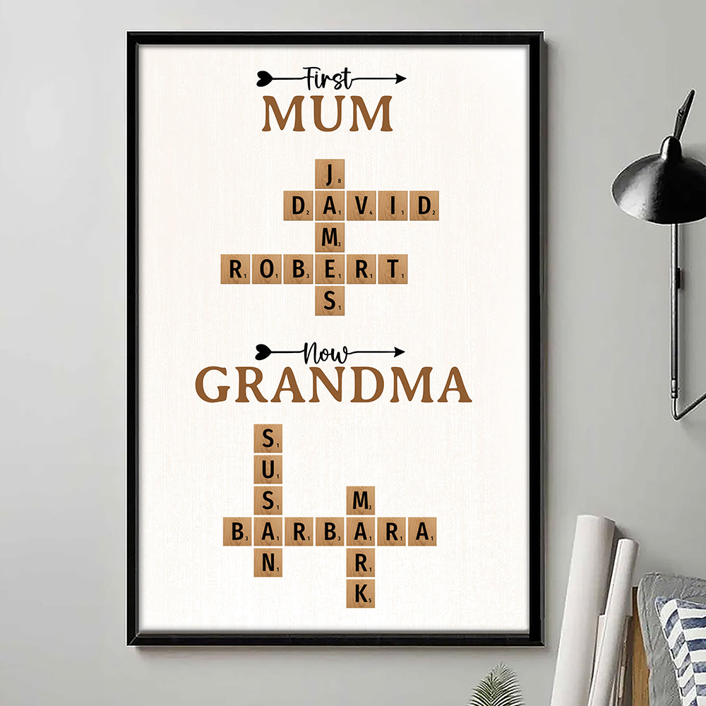 Now Grandma Crossword Puzzle Poster Personalized Gift For Grandma