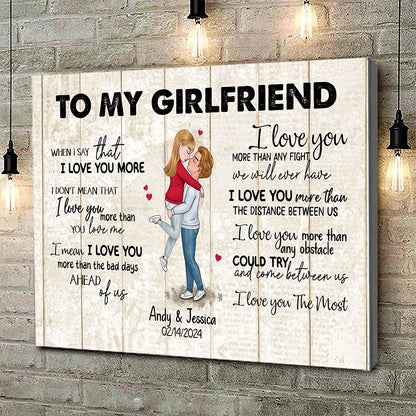 When I Say I Love You More Personalized Canvas Romantic Gift For Girlfriend