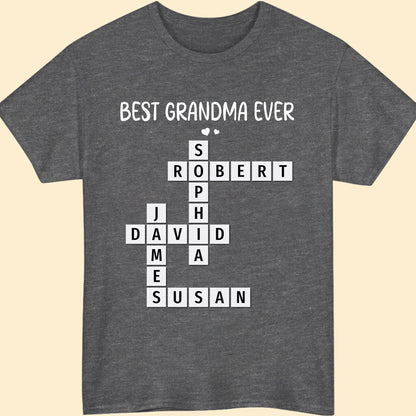 Best Grandma Ever Crossword Shirt Personalized Gift For Grandma