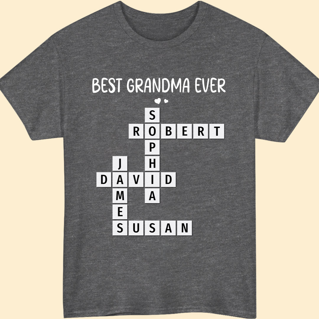 Best Grandma Ever Crossword Shirt Personalized Gift For Grandma