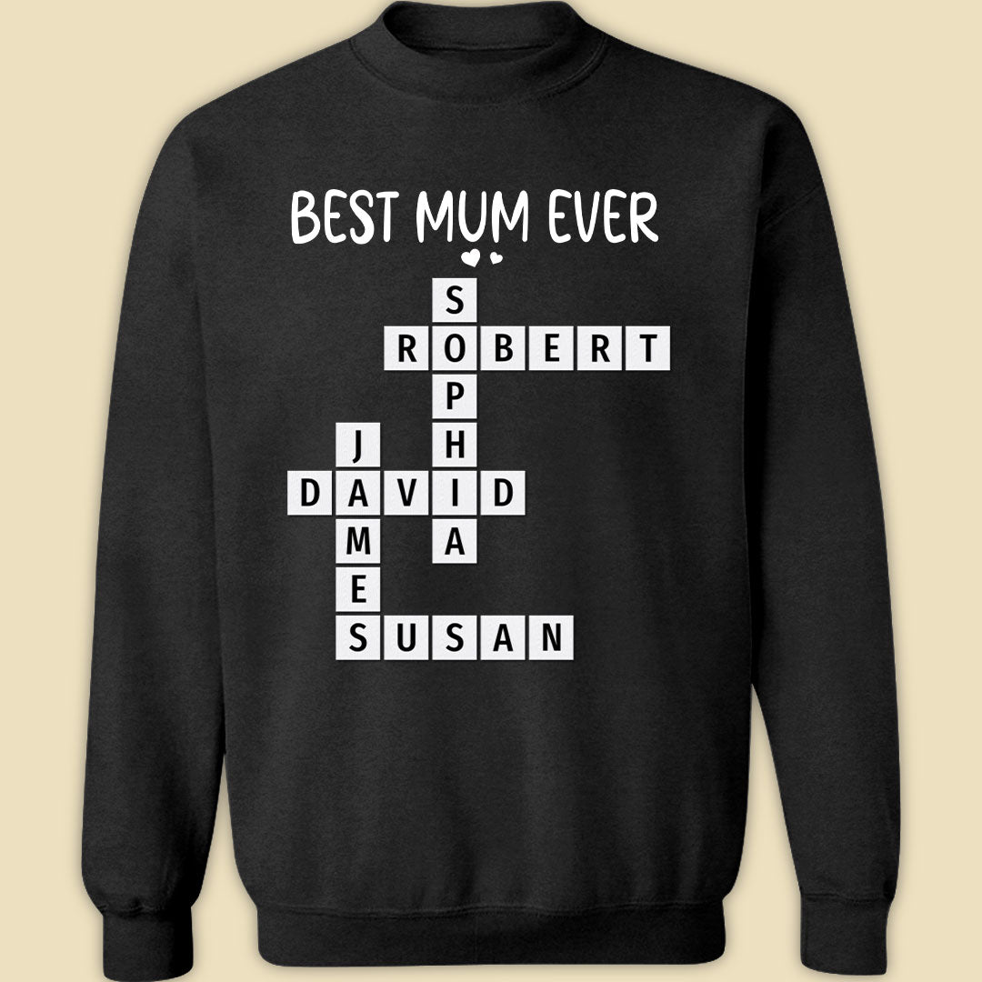 Best Mum Ever Crossword Shirt Personalized Gift For Mother