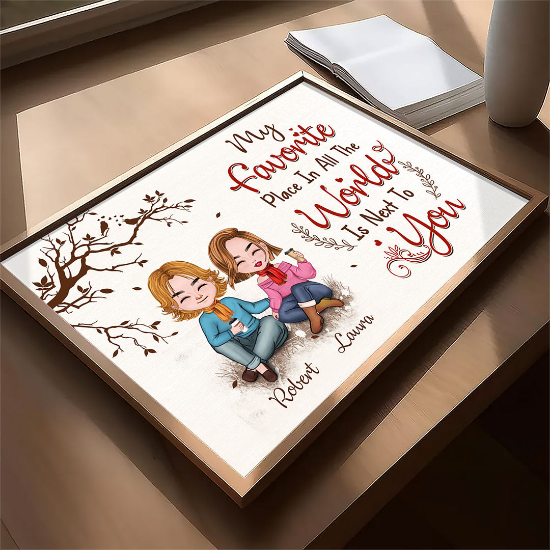 Favorite Place In The World Couple Sitting Personalized Poster For Couple