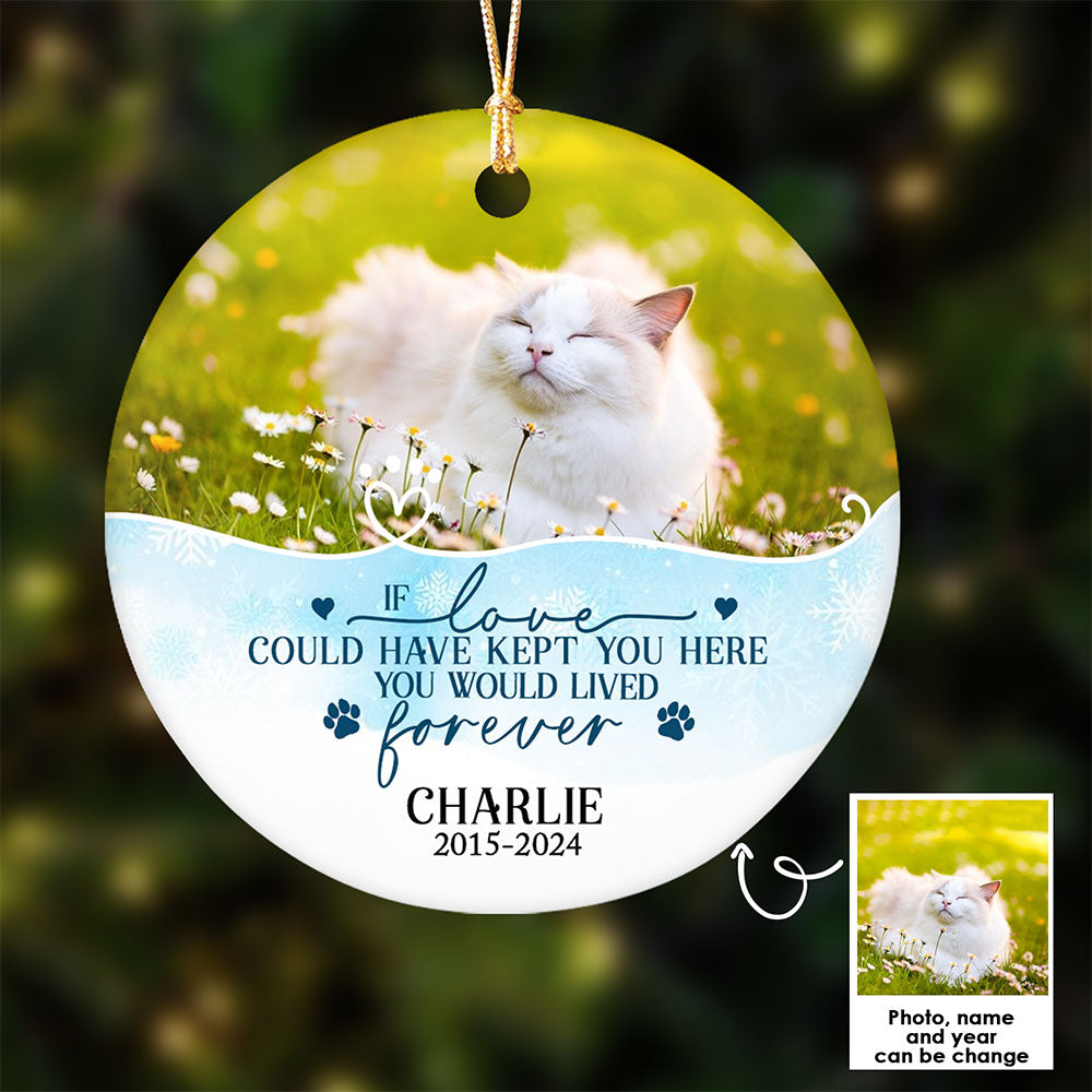 Live Forever Ornament Personalized Memorial Gifts Dog Cat Pet Lovers