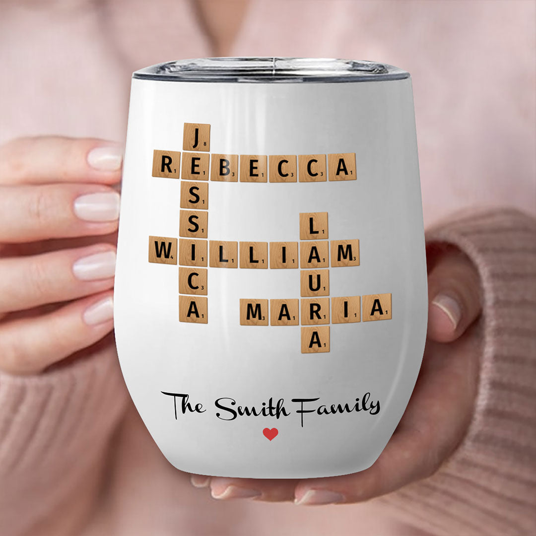 Family Names Crossword Puzzle Tumbler Personalized Gift For Family