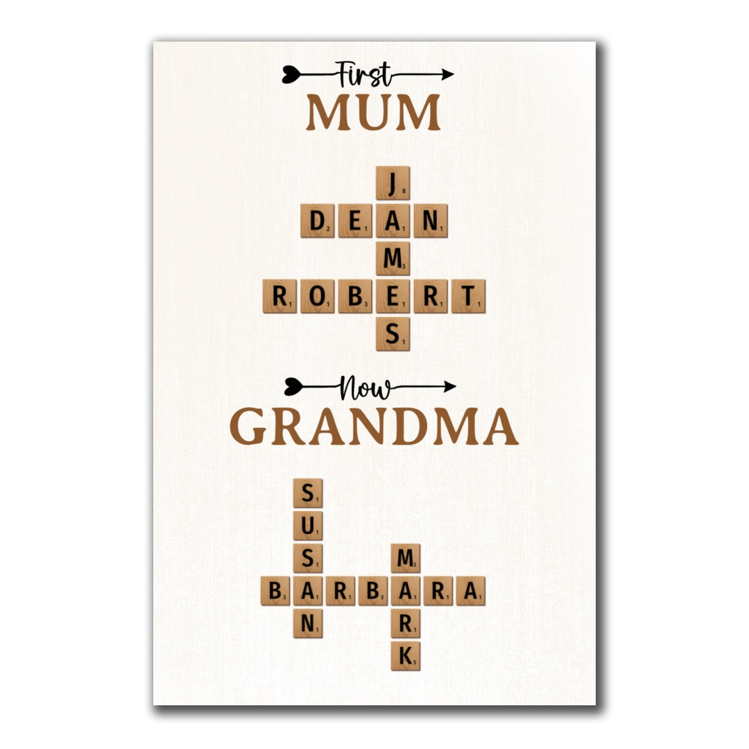 Now Grandma Crossword Puzzle Poster Personalized Gift For Grandma