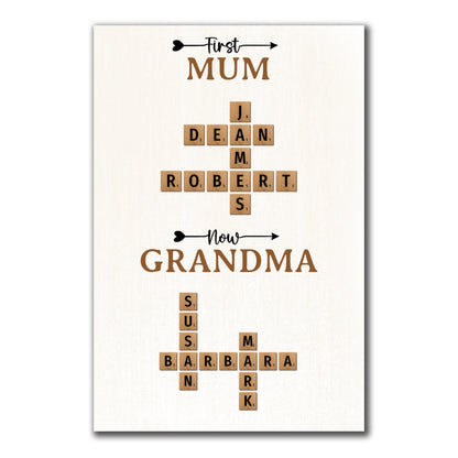 Now Grandma Crossword Puzzle Poster Personalized Gift For Grandma