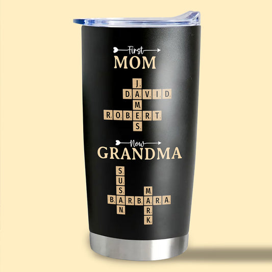 Now Grandma Crossword Puzzle Fat Tumbler Personalized Gift For Grandma